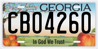 GA license plate CBO4260