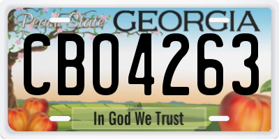 GA license plate CBO4263