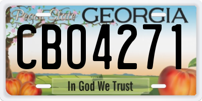 GA license plate CBO4271