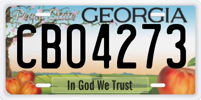 GA license plate CBO4273