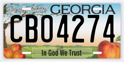 GA license plate CBO4274