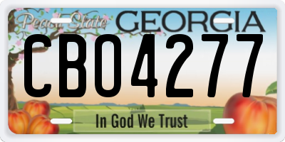 GA license plate CBO4277