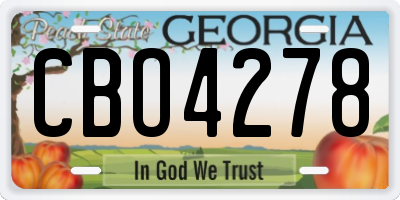 GA license plate CBO4278