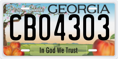GA license plate CBO4303