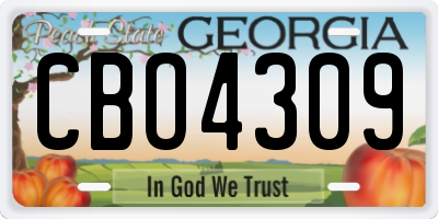 GA license plate CBO4309