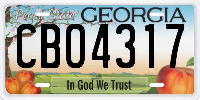 GA license plate CBO4317