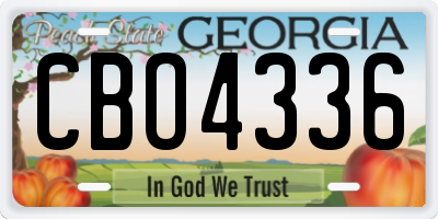 GA license plate CBO4336