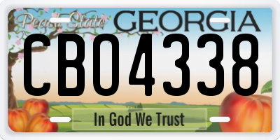 GA license plate CBO4338