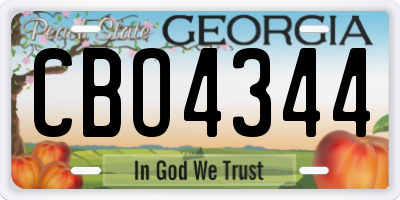 GA license plate CBO4344