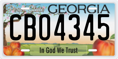 GA license plate CBO4345