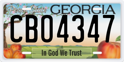 GA license plate CBO4347