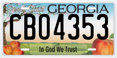 GA license plate CBO4353