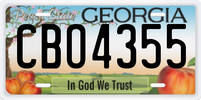 GA license plate CBO4355