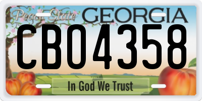 GA license plate CBO4358