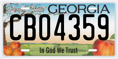 GA license plate CBO4359