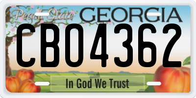 GA license plate CBO4362