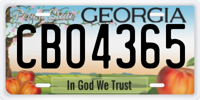 GA license plate CBO4365