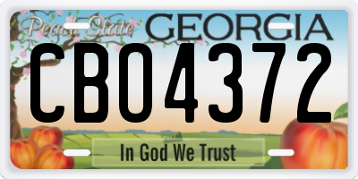 GA license plate CBO4372