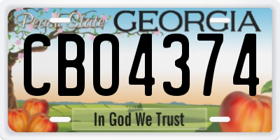 GA license plate CBO4374