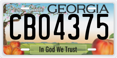 GA license plate CBO4375