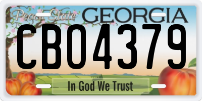 GA license plate CBO4379