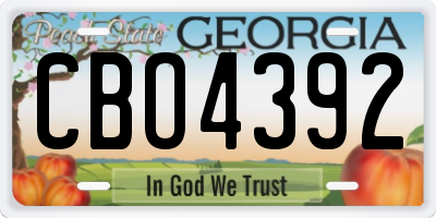 GA license plate CBO4392