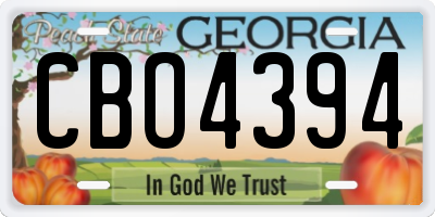 GA license plate CBO4394