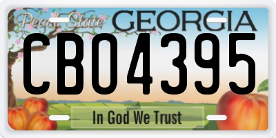 GA license plate CBO4395