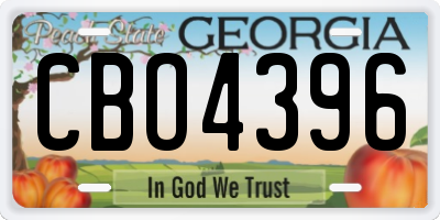 GA license plate CBO4396