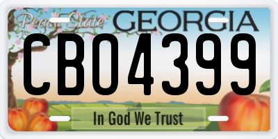 GA license plate CBO4399
