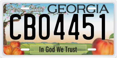 GA license plate CBO4451