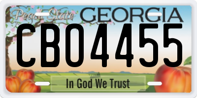 GA license plate CBO4455
