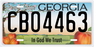 GA license plate CBO4463