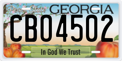 GA license plate CBO4502