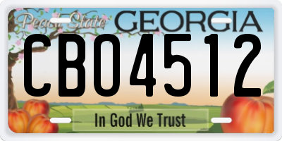 GA license plate CBO4512
