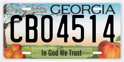 GA license plate CBO4514