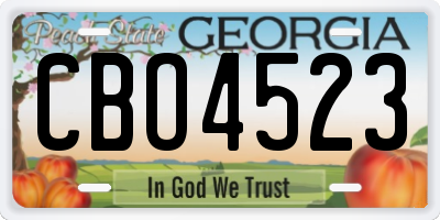 GA license plate CBO4523