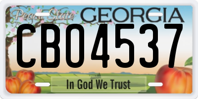 GA license plate CBO4537