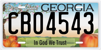 GA license plate CBO4543