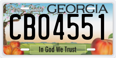 GA license plate CBO4551