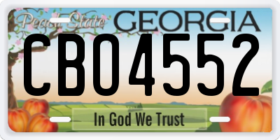 GA license plate CBO4552