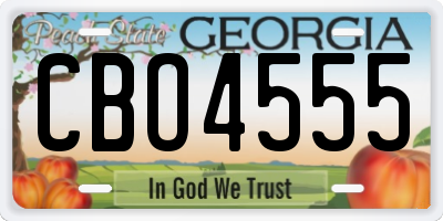 GA license plate CBO4555