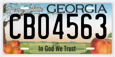 GA license plate CBO4563