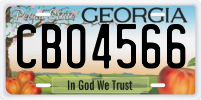 GA license plate CBO4566