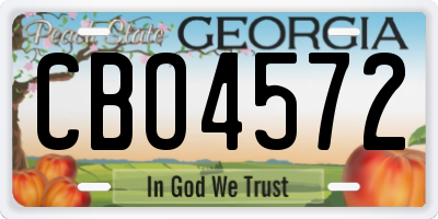 GA license plate CBO4572