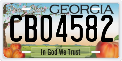 GA license plate CBO4582