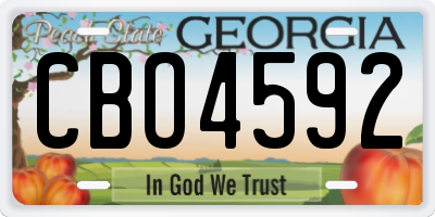 GA license plate CBO4592