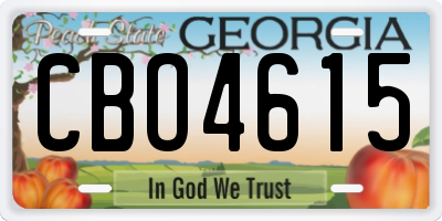 GA license plate CBO4615