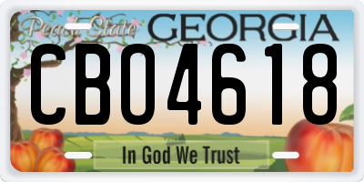GA license plate CBO4618