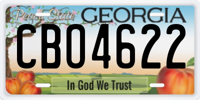 GA license plate CBO4622